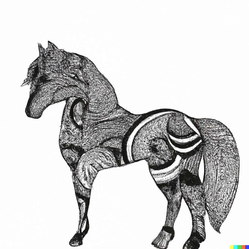 a horse, zentangle drawing